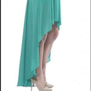 Blue high low skirt
